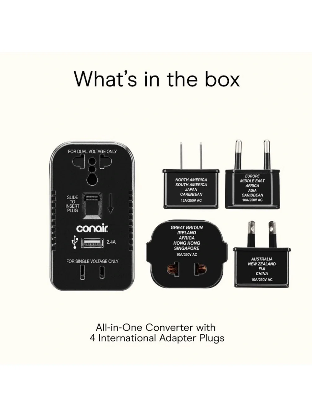 Travel Smart by Conair 2 Outlet Converter Set with USB Port